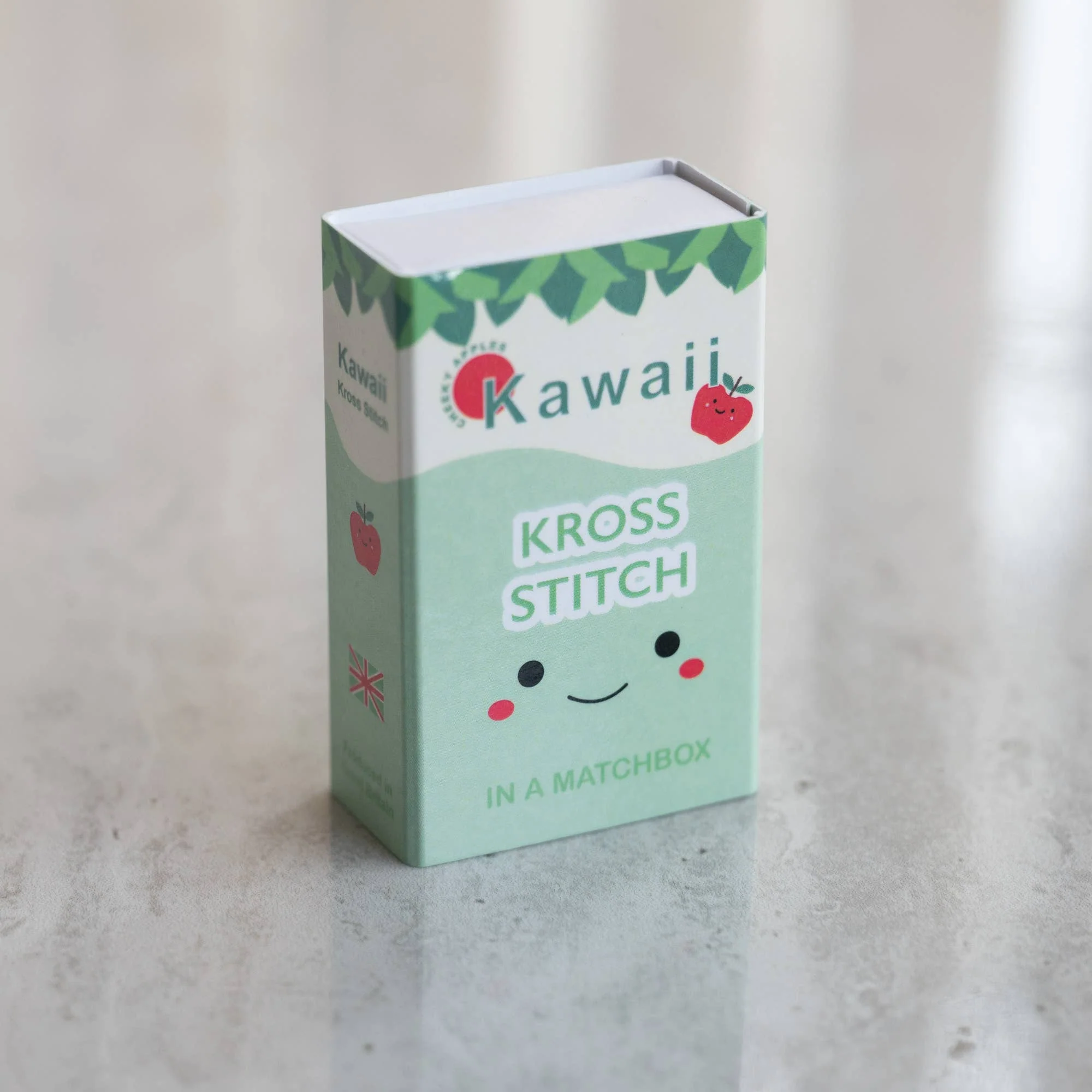Kawaii Apple Mini Cross Stitch Kit In A Matchbox - Image 3