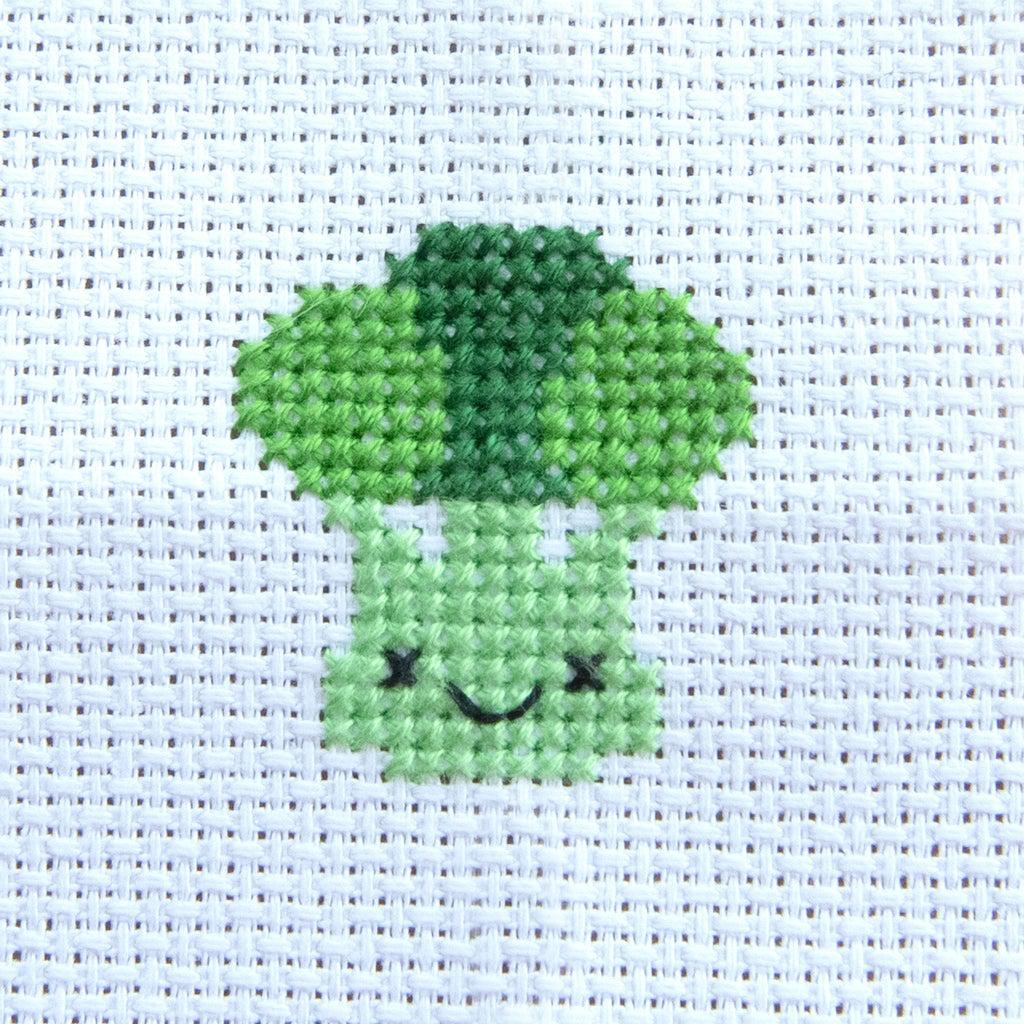 Kawaii Broccoli Cross Stitch Kit in a Matchbox - Image 3