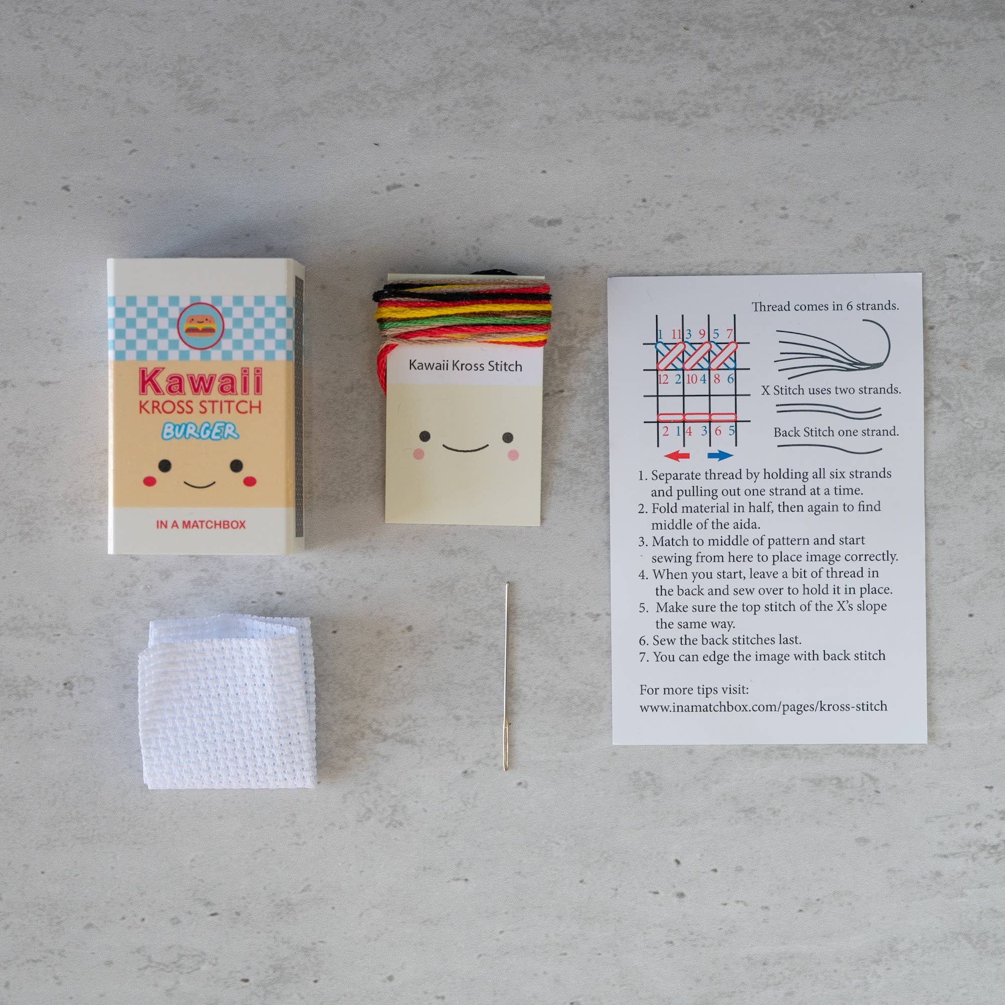 Kawaii Burger Mini Cross Stitch Kit - Image 4