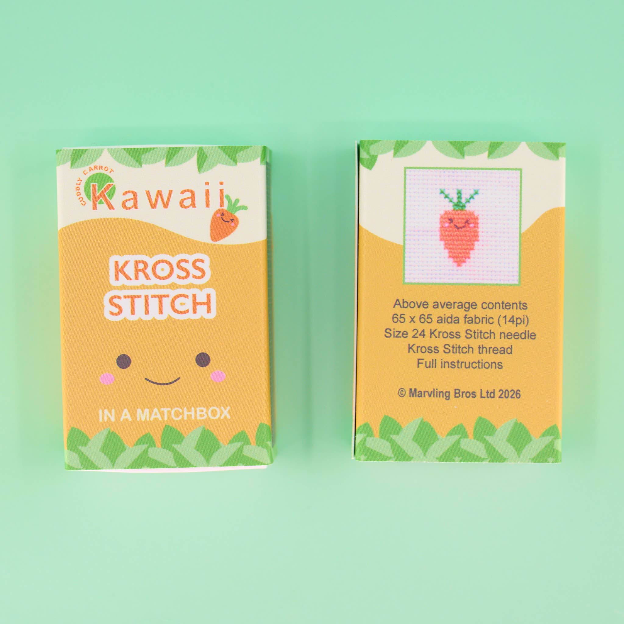 Kawaii Carrot Mini Cross Stitch Kit - Image 2