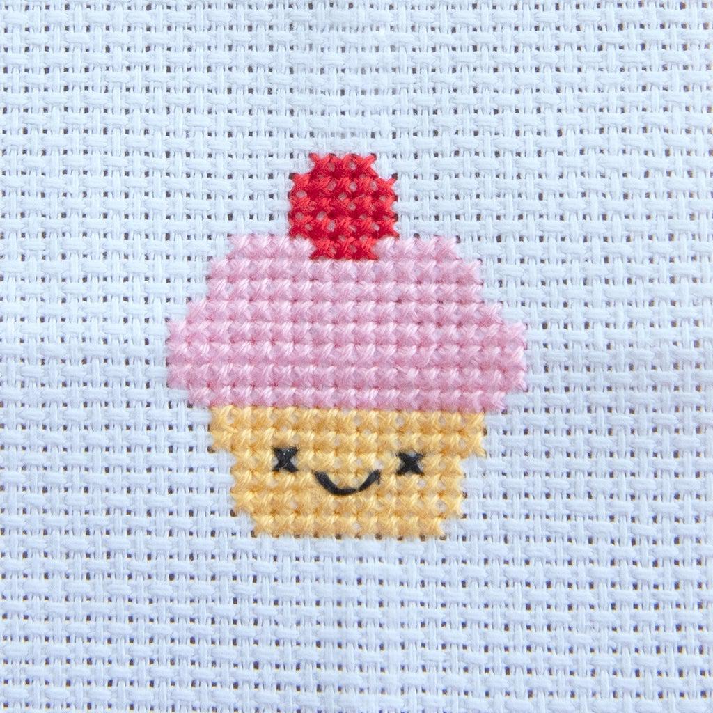 Kawaii Cupcake Mini Cross Stitch Kit in a Matchbox - Image 3
