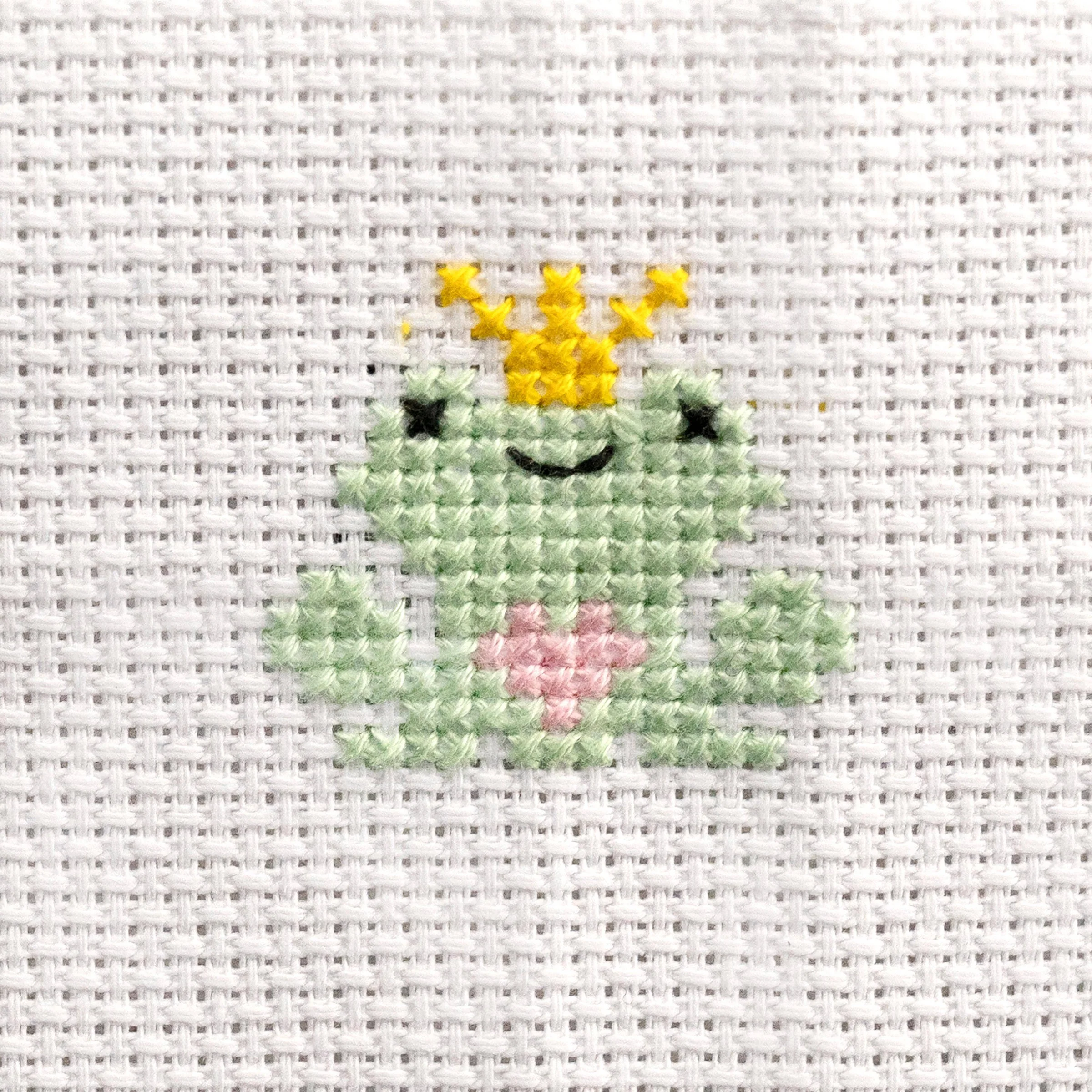 Kawaii Frog Prince Mini Cross Stitch Kit - Image 5