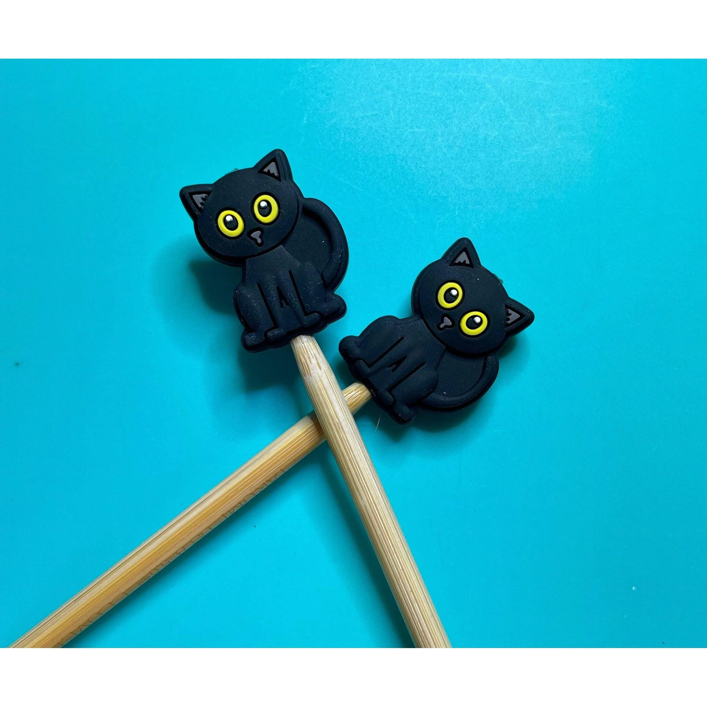 Halloween Black Cat Knitting Needle Point Protectors