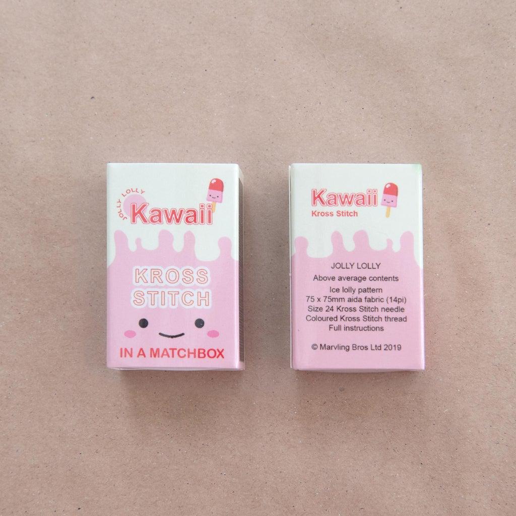 Kawaii Ice Lolly Mini Cross Stitch Kit in a Matchbox - Image 2