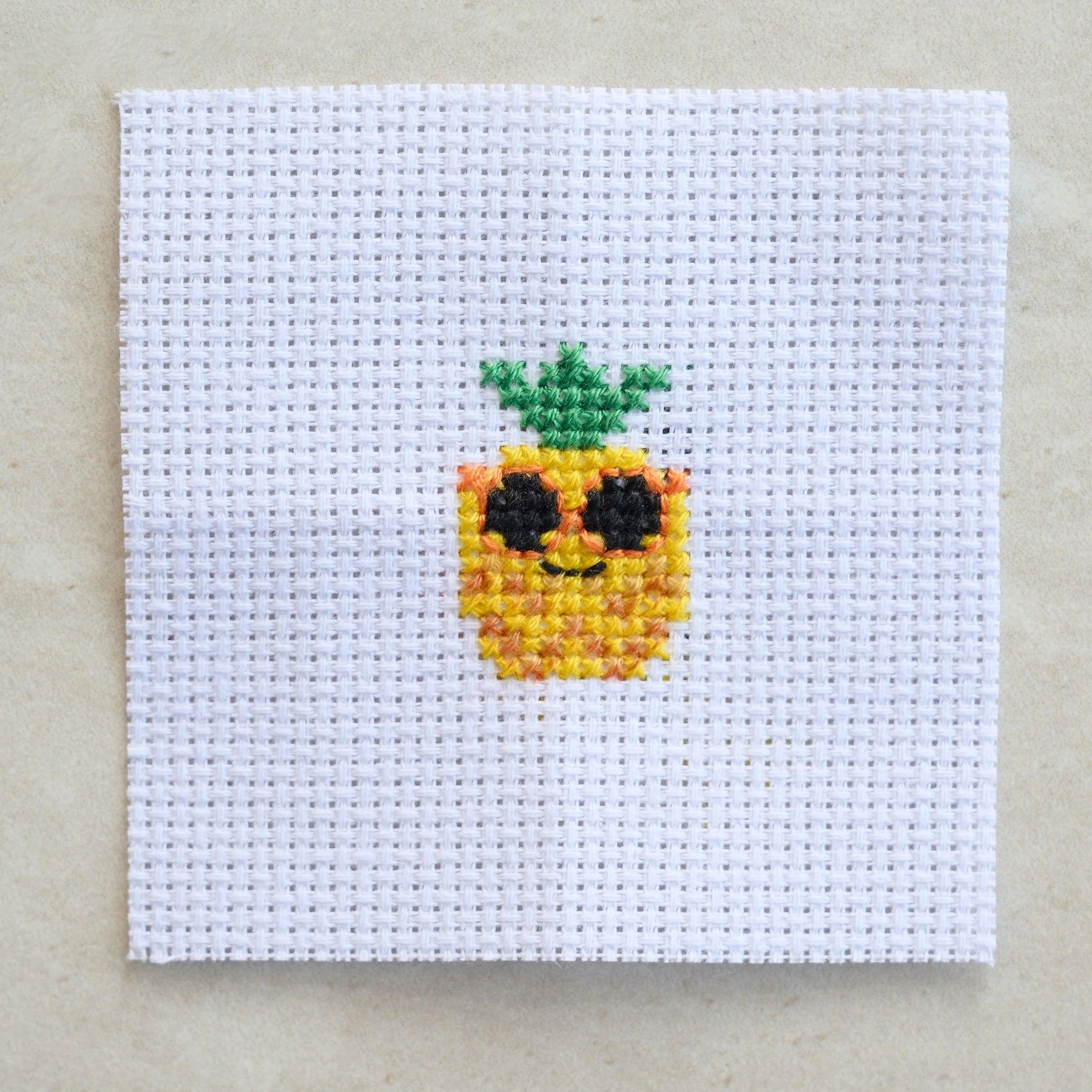 Kawaii Pineapple Mini Cross Stitch Kit in a Matchbox