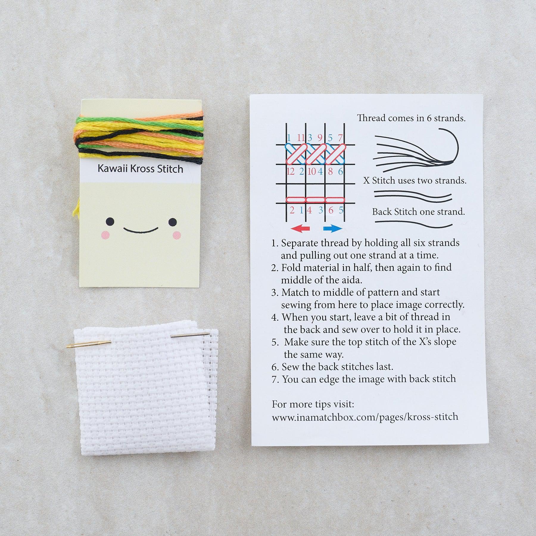 Kawaii Pineapple Mini Cross Stitch Kit in a Matchbox - Image 4