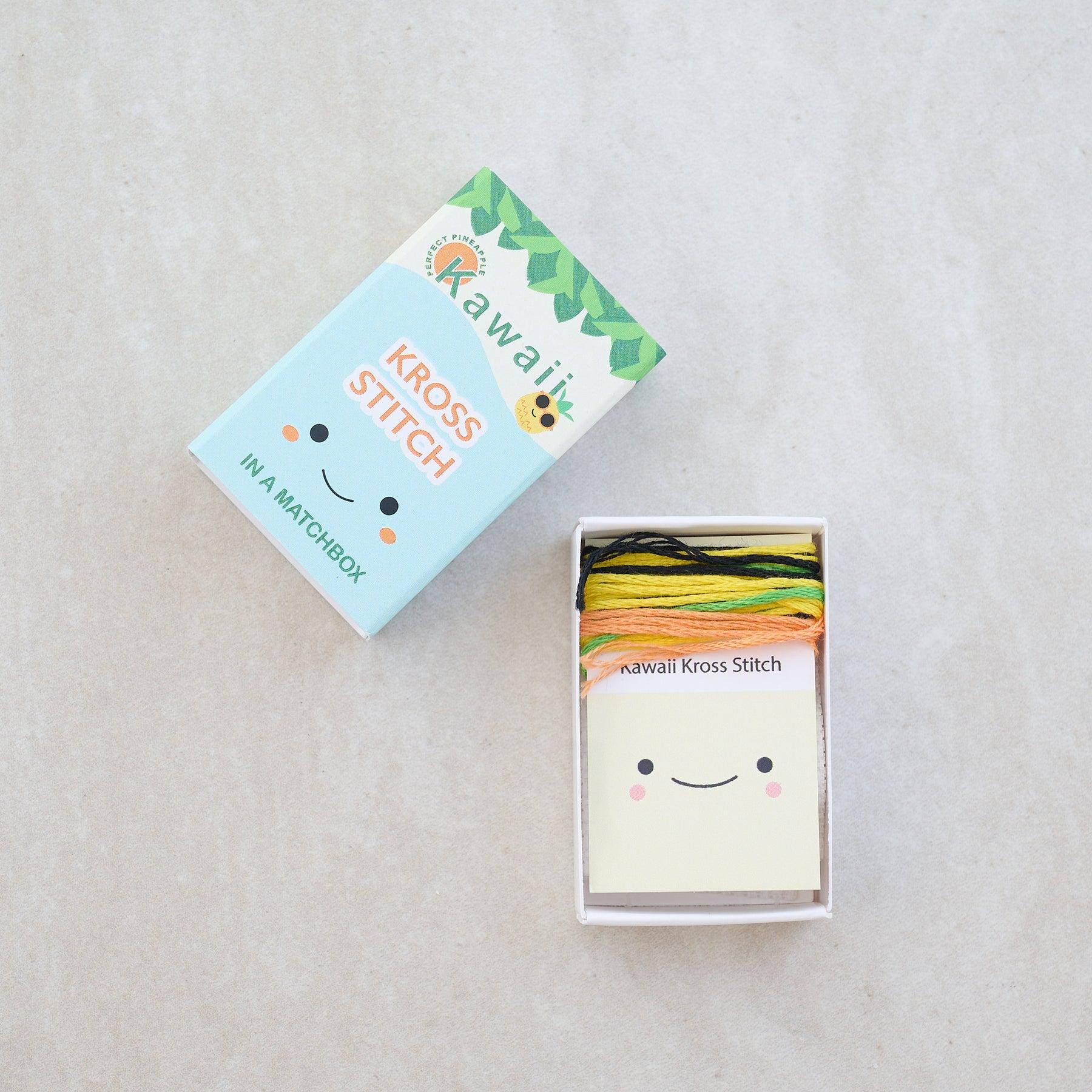 Kawaii Pineapple Mini Cross Stitch Kit in a Matchbox - Image 6