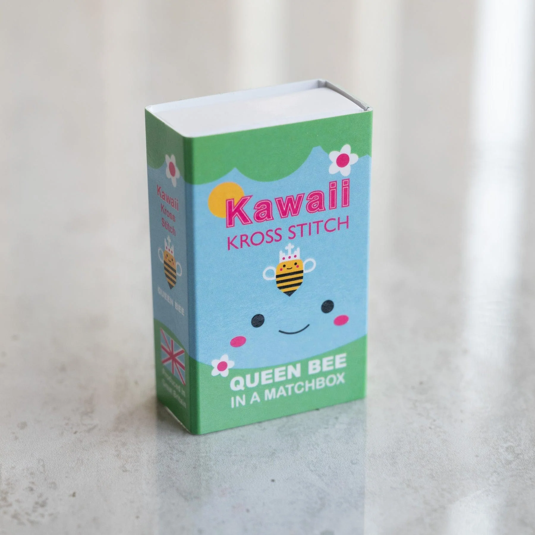 Kawaii Queen Bee Mini Cross Stitch Kit in a Matchbox - Image 4