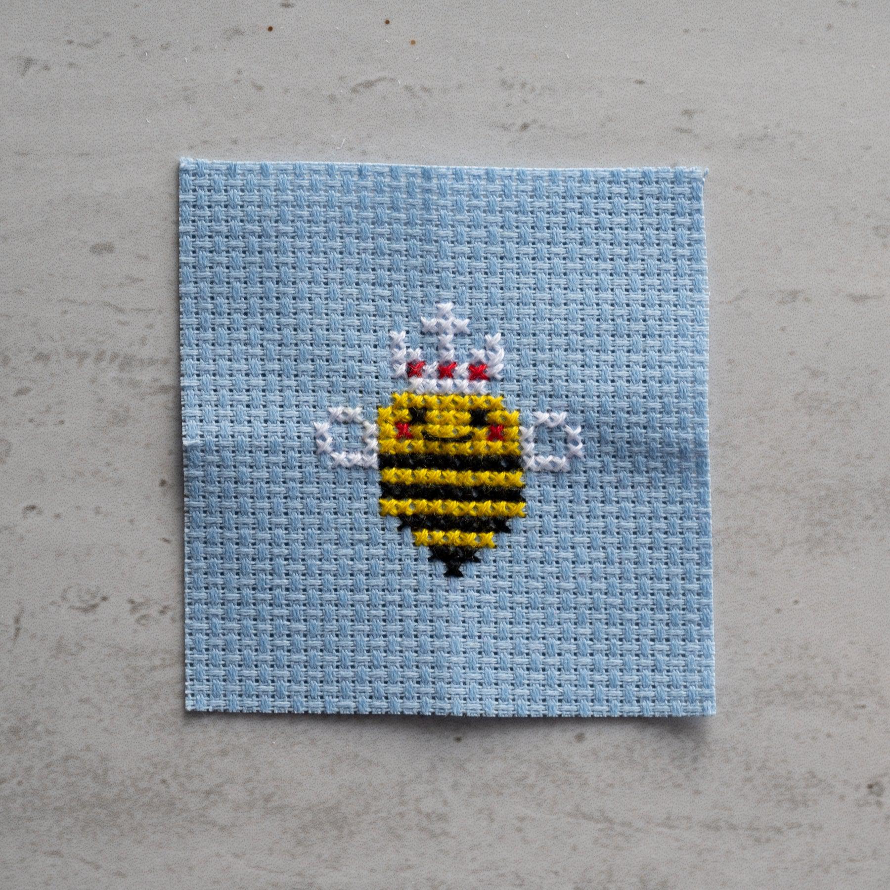 Kawaii Queen Bee Mini Cross Stitch Kit in a Matchbox - Image 5