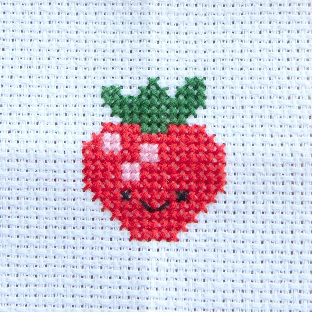 Kawaii Strawberry Mini Cross Stitch Kit in a Matchbox - Image 3