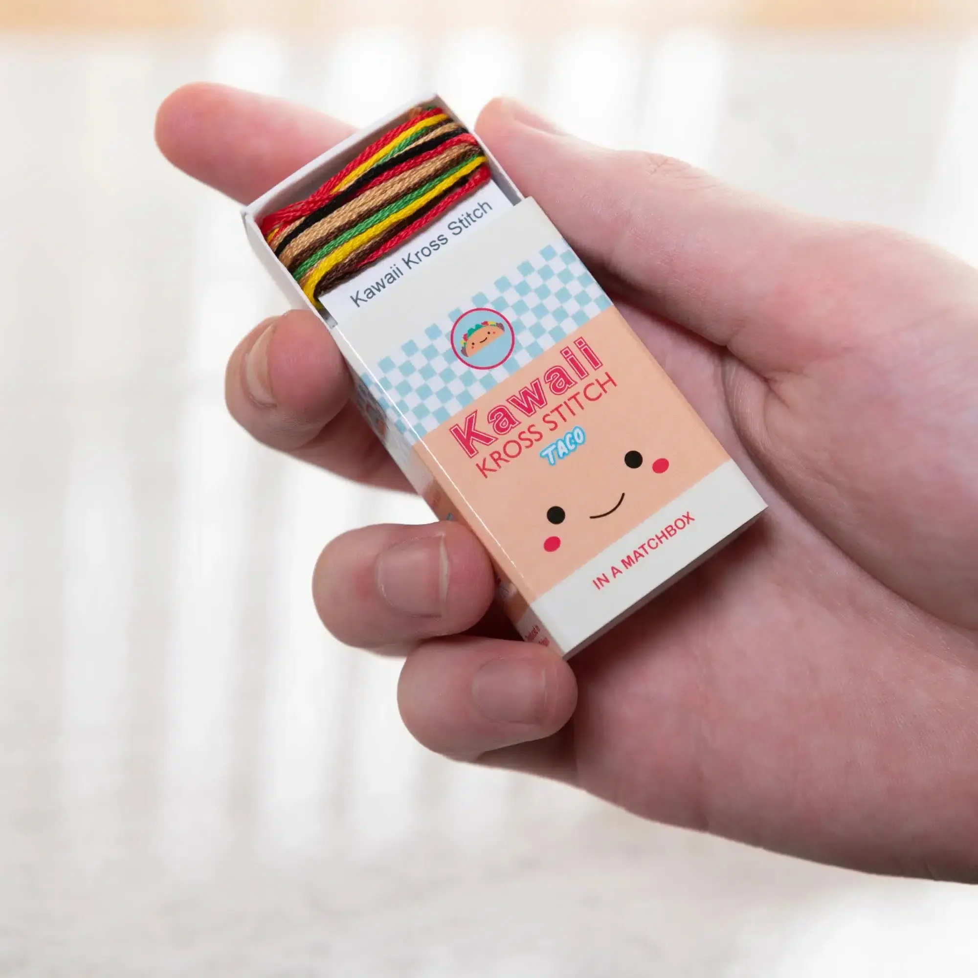 Kawaii Taco Mini Cross Stitch Kit in a Matchbox - Image 4