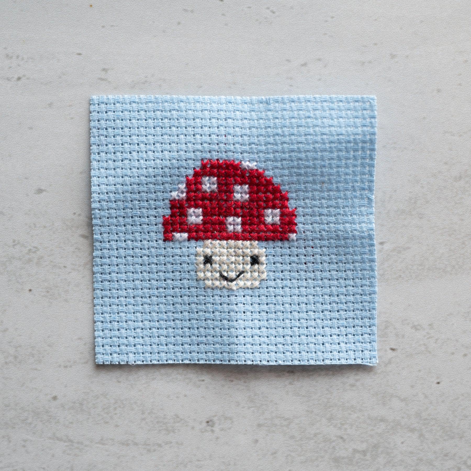 Kawaii Toadstool Cross Stitch Kit in a Matchbox - Image 5