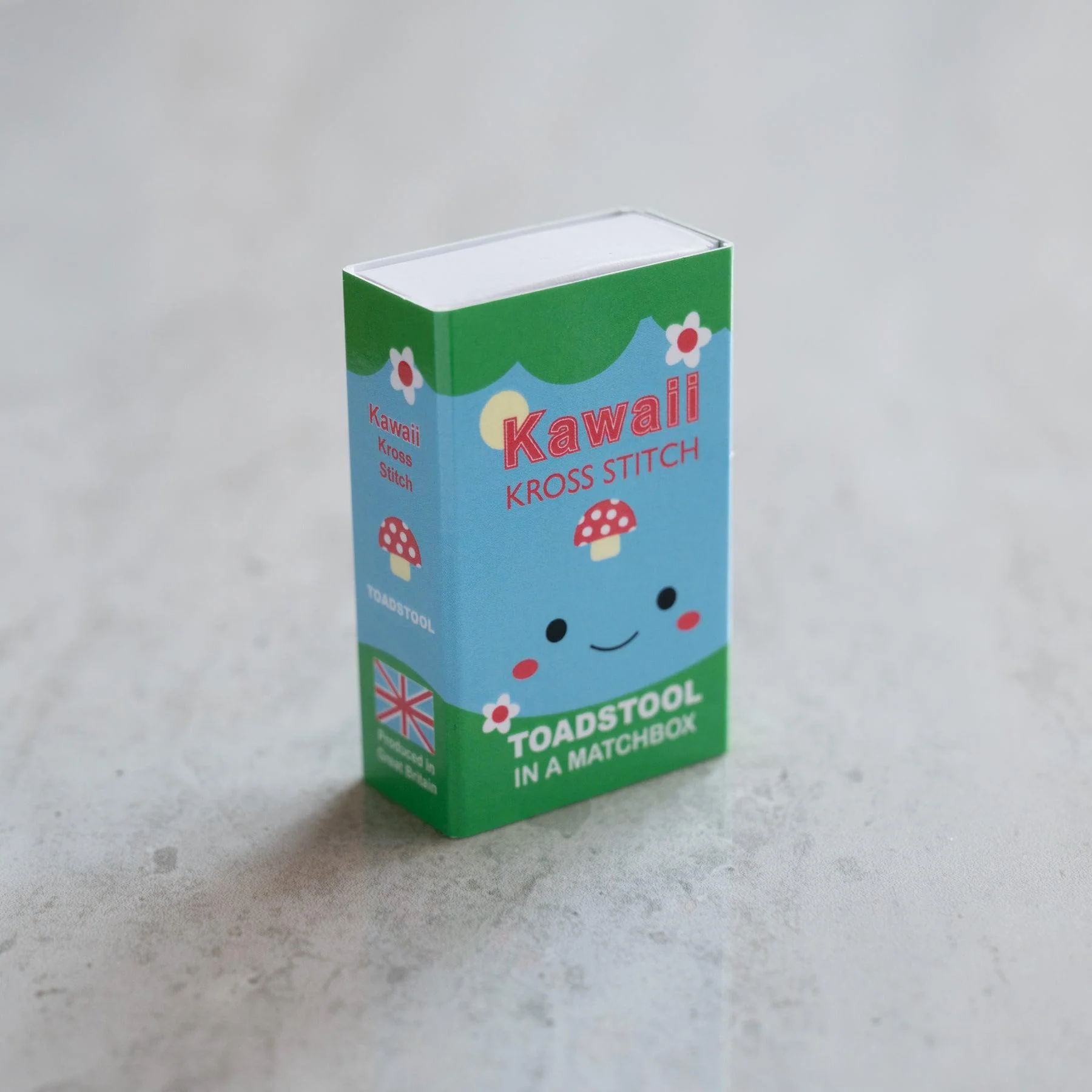 Kawaii Toadstool Cross Stitch Kit in a Matchbox - Image 6