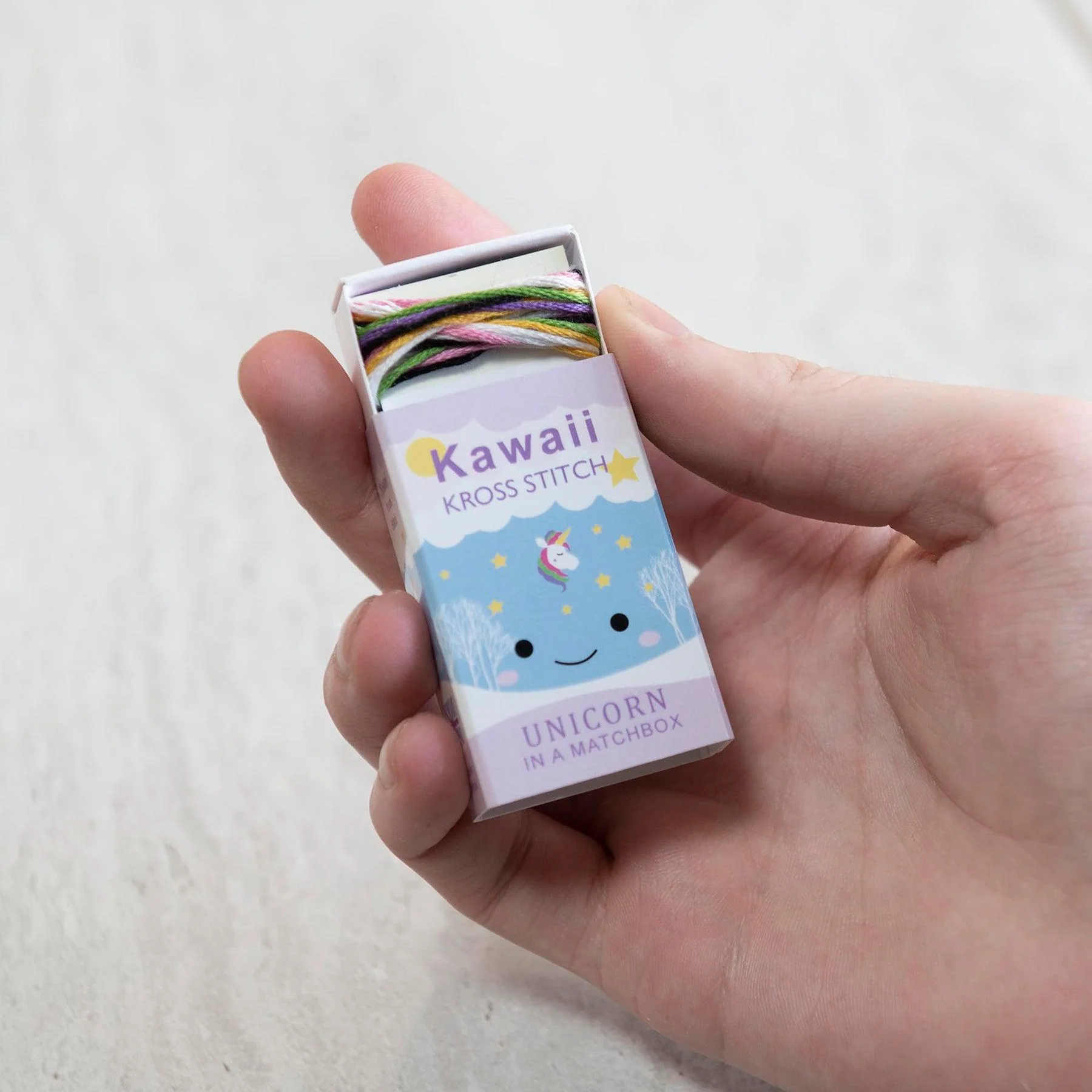 Kawaii Unicorn Mini Cross Stitch Kit in a Matchbox - Image 7
