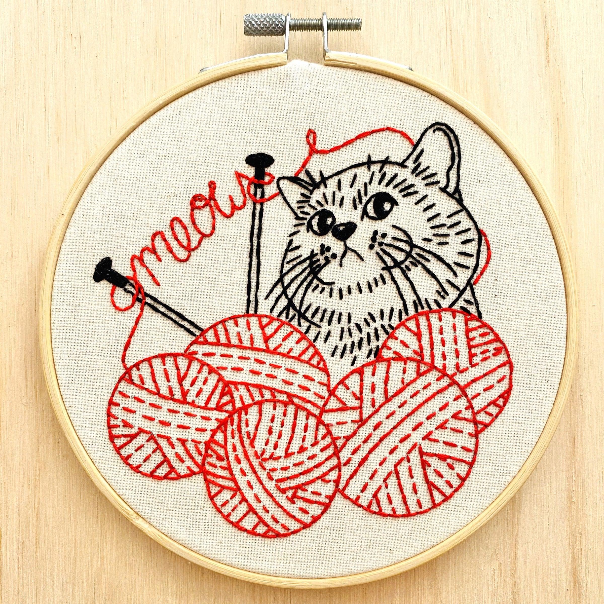 Knittin’ Kitten Embroidery Kit - Image 4