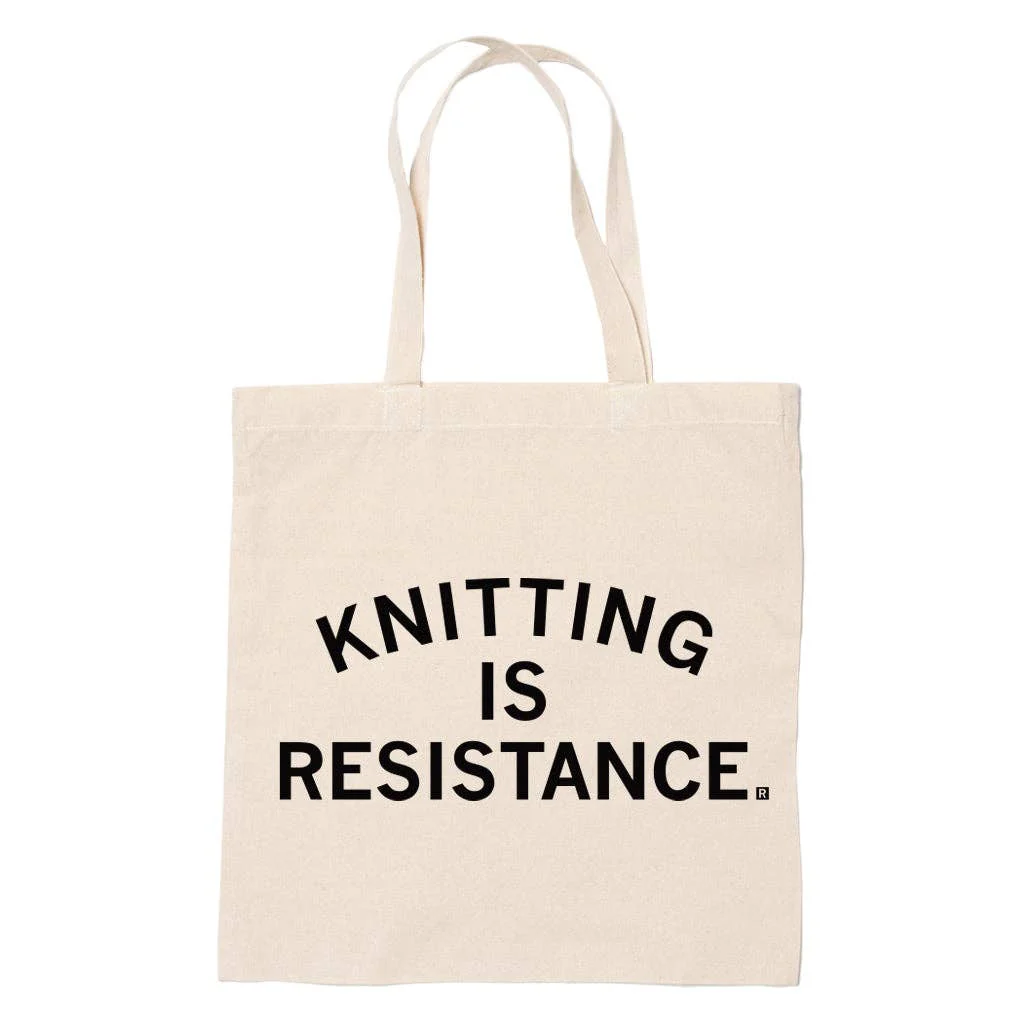 Knitting Is Resistance Tote Bag