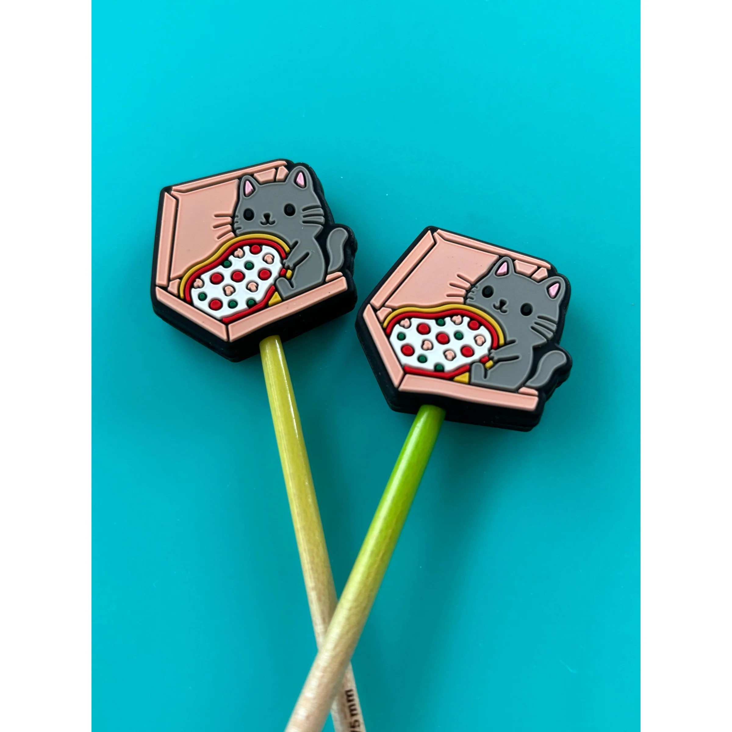 Pizza Cat Knitting Needle Point Protectors