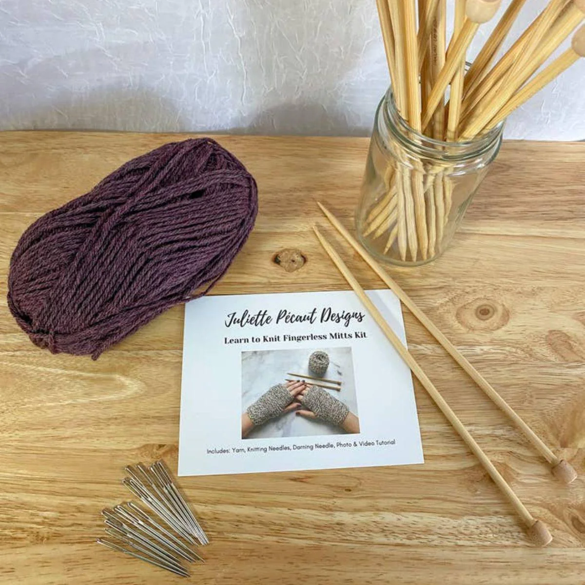 Learn to Knit Kit: Fingerless Mitts - Image 4
