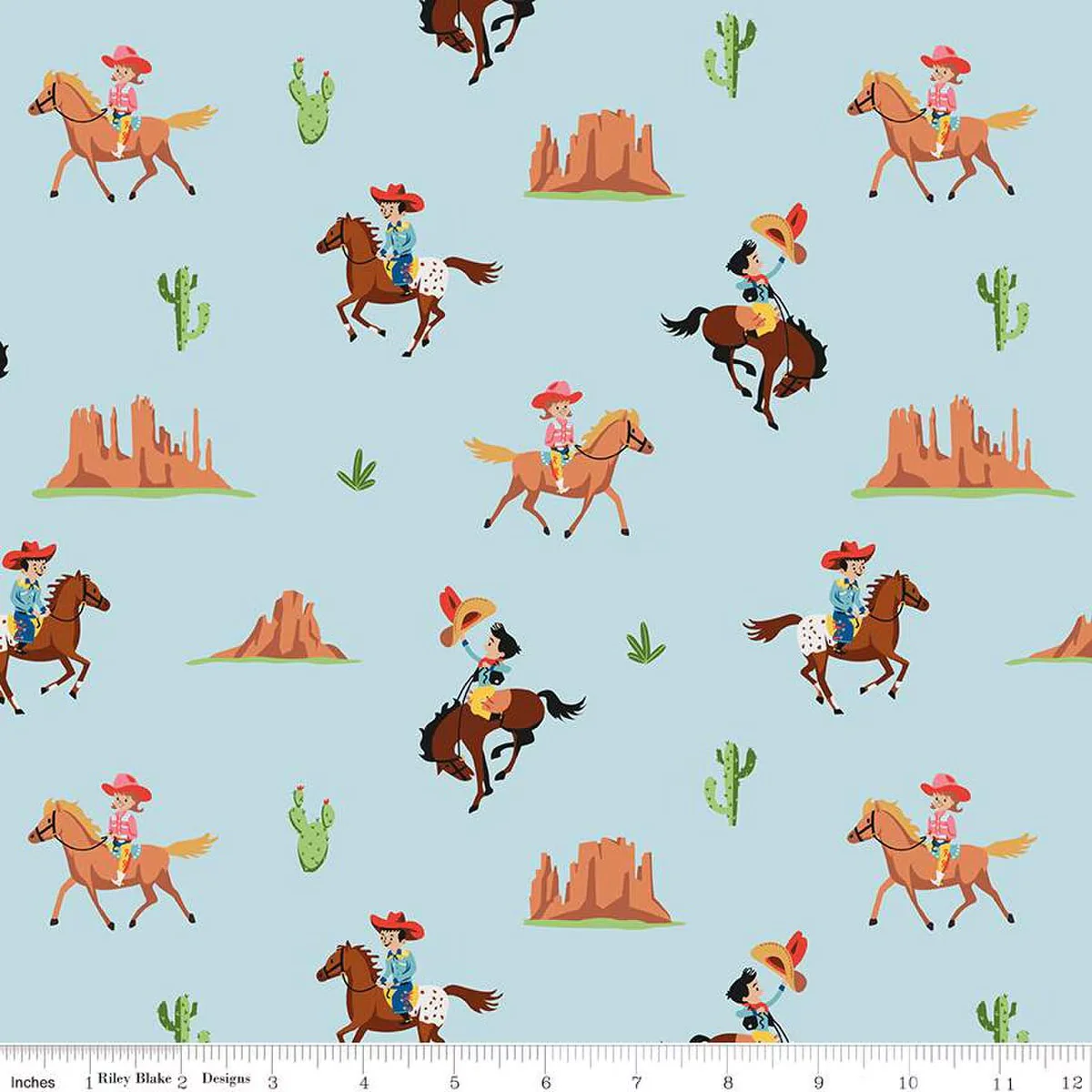 Lil Buckaroos Giddy Up Aqua on Flannel