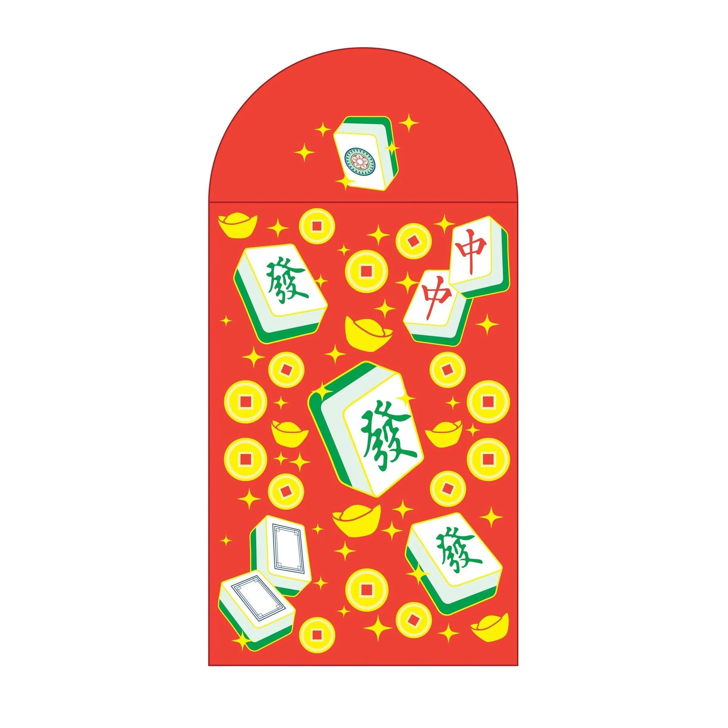 Lucky Mahjong Gold Foiled Red Envelopes - Set of 3