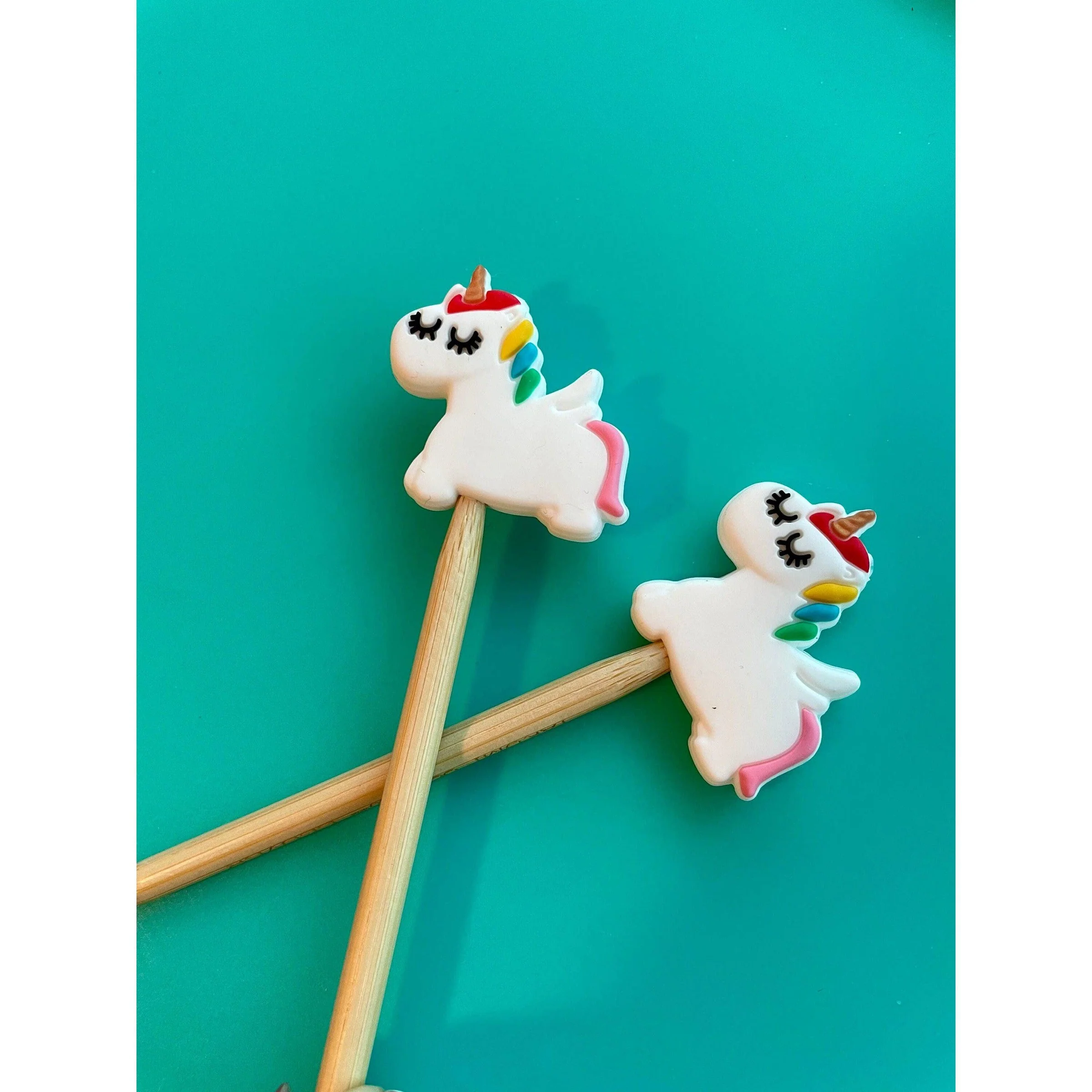 Rainbow Unicorn Knitting Needle Point Protectors - Pink