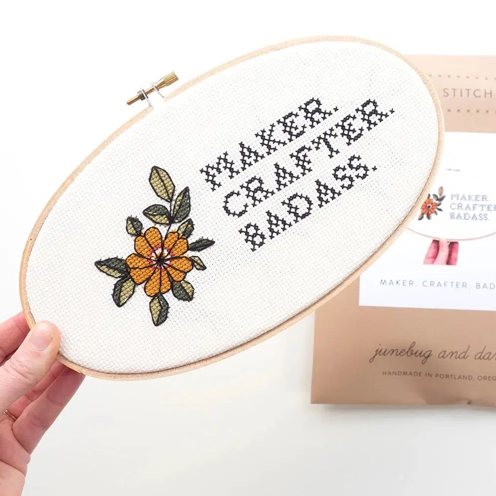 Maker. Crafter. Badass., 5"x9" Cross Stitch Kit - Image 5