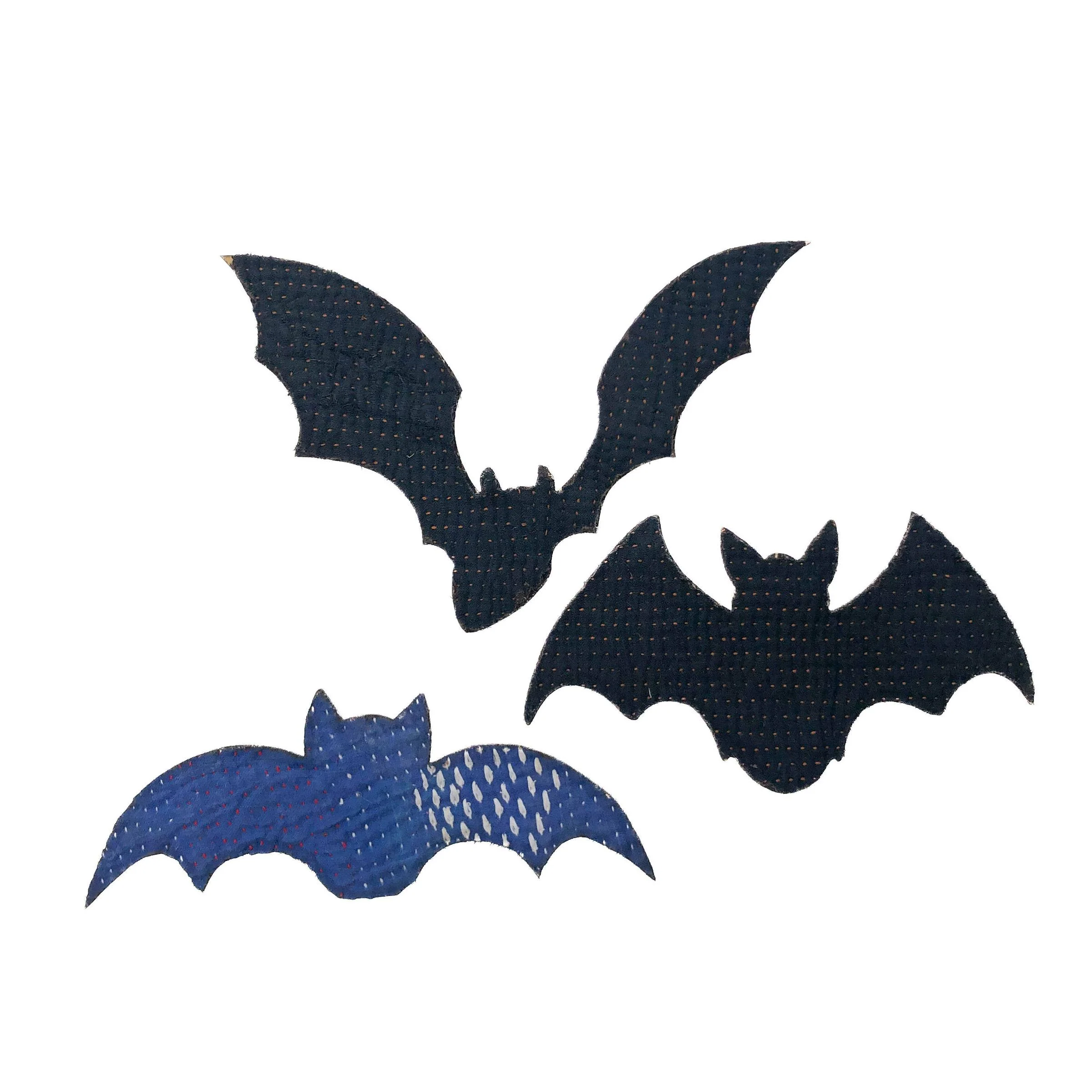 Medium Kantha Bat Iron-On Patch