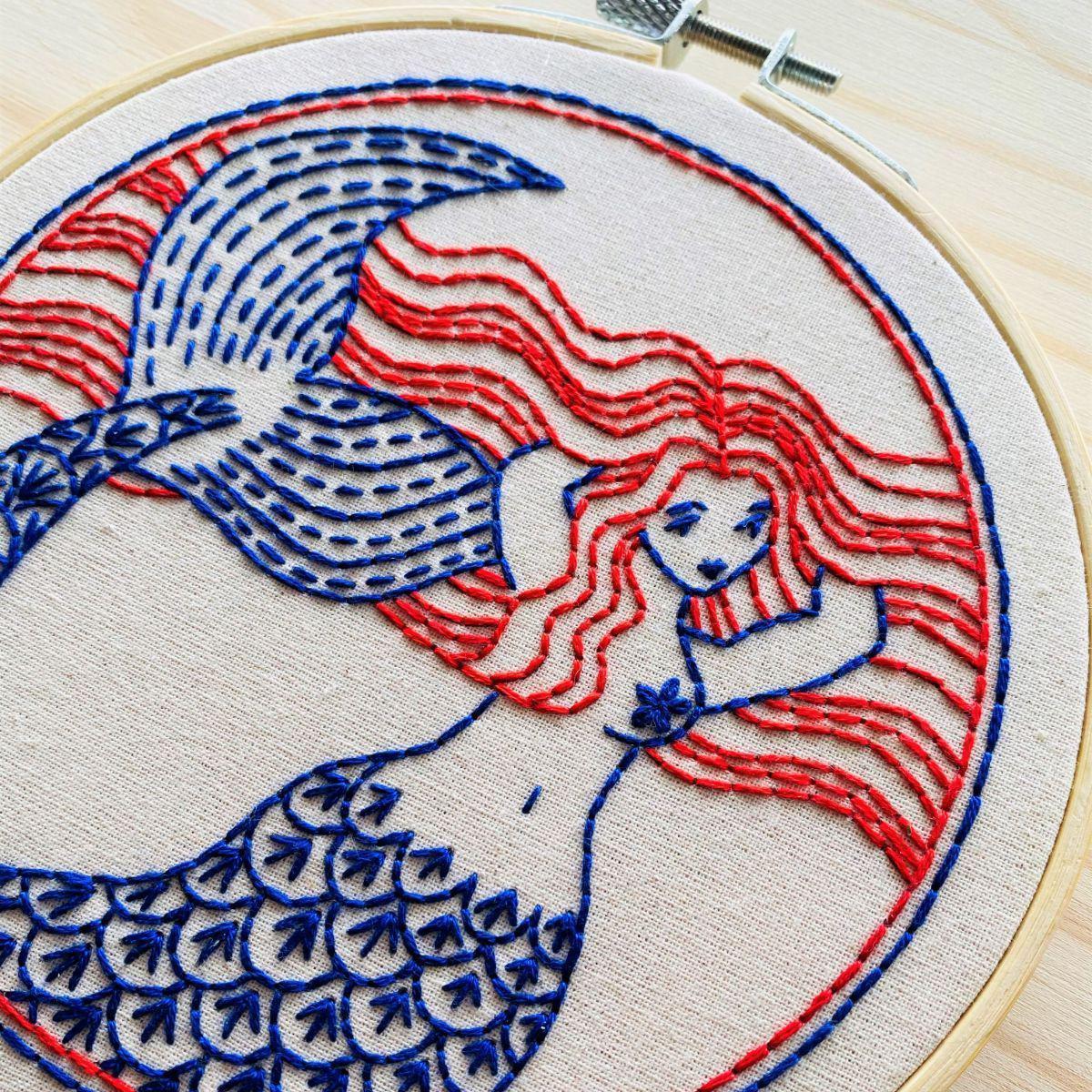 Mermaid Hair Don’t Care Embroidery Kit - Image 2