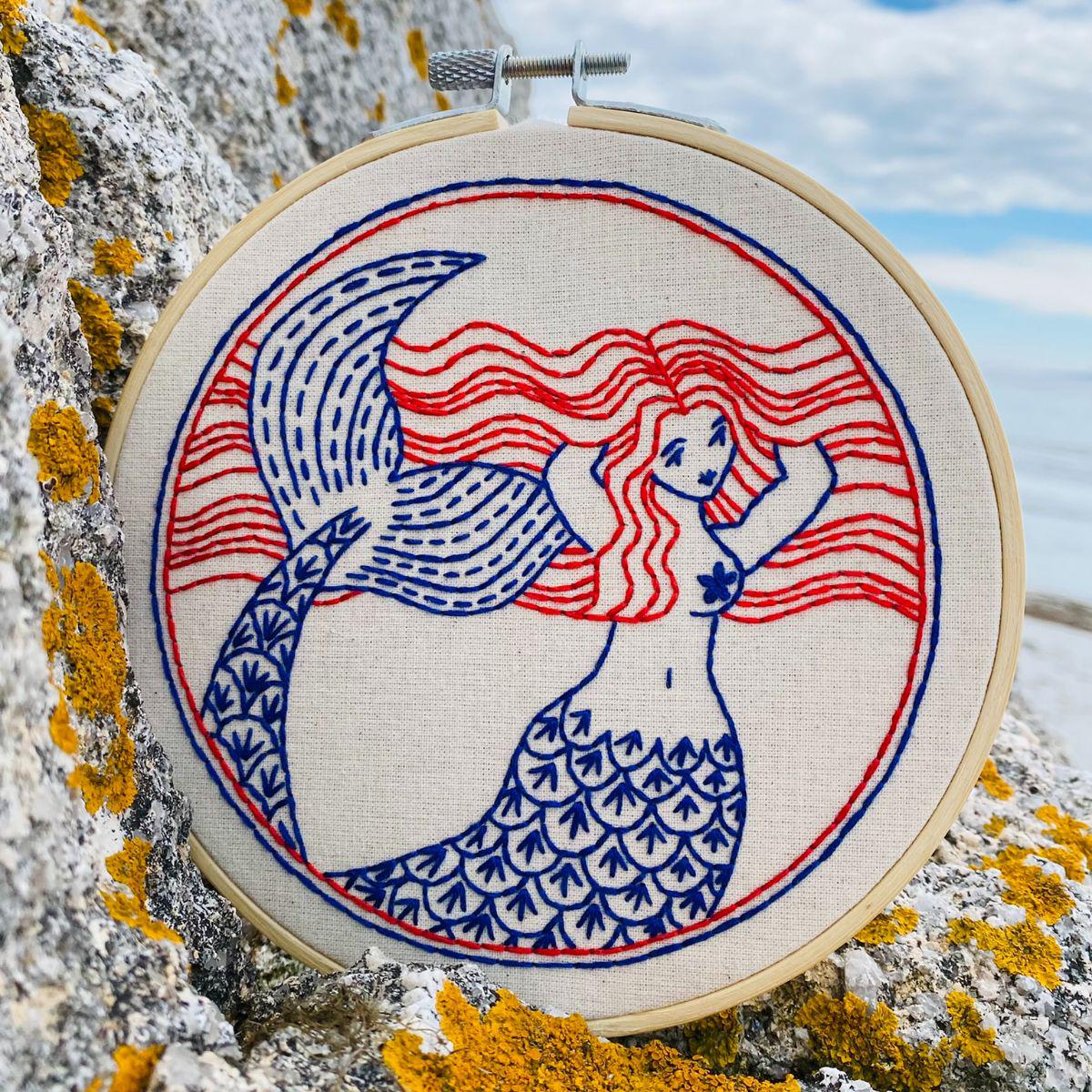 Mermaid Hair Don’t Care Embroidery Kit - Image 3