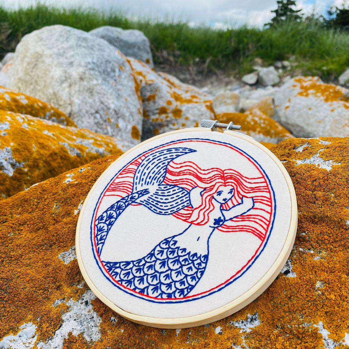 Mermaid Hair Don’t Care Embroidery Kit - Image 4