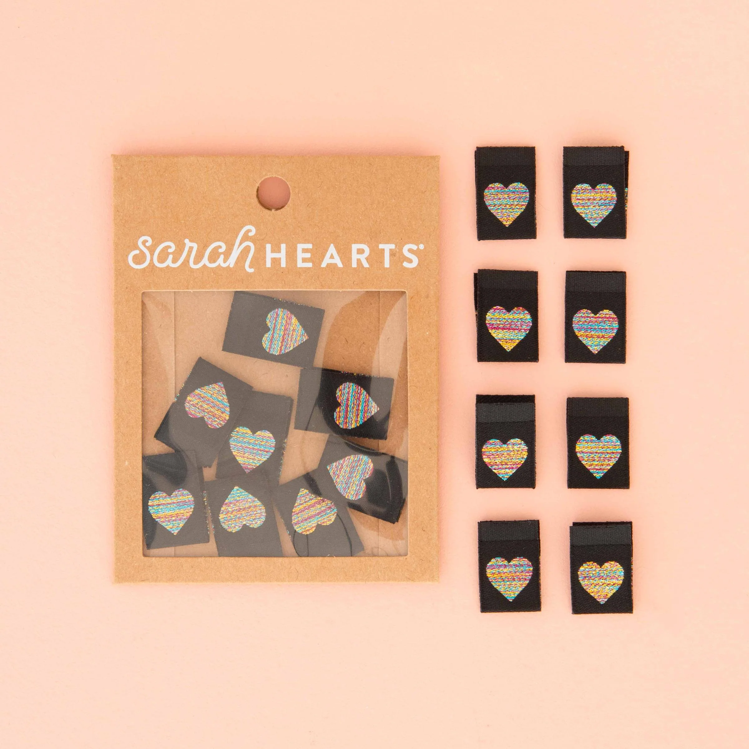 Metallic Rainbow Heart Sew-In Labels - Image 2