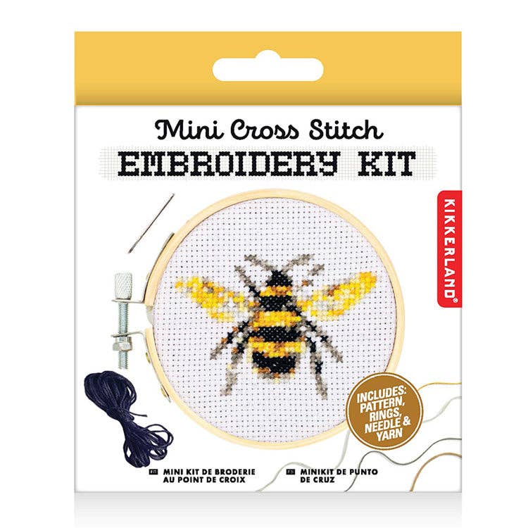 Mini Cross Stitch Embroidery Kit - Bee