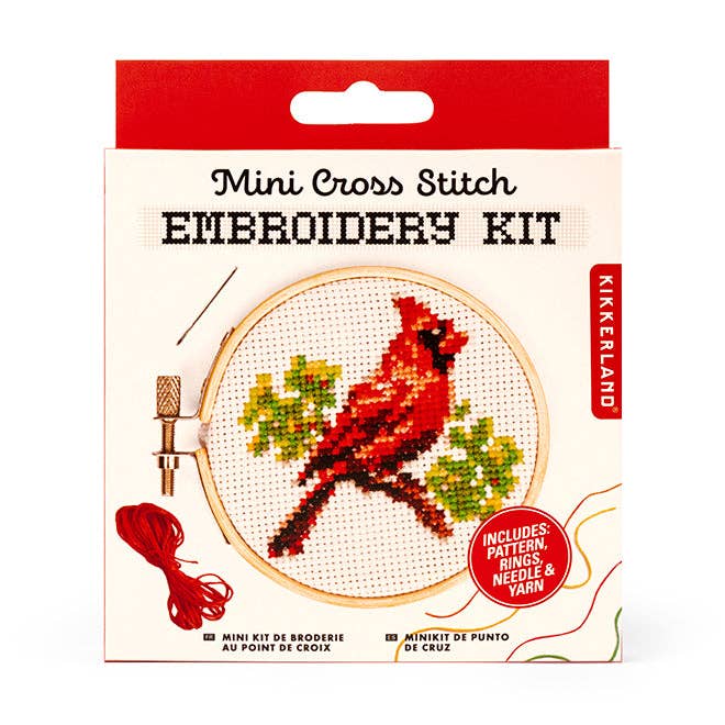 Mini Cross Stitch Embroidery Kit - Cardinal