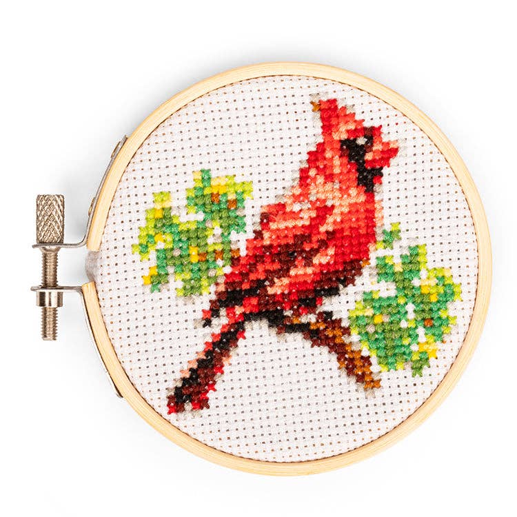 Mini Cross Stitch Embroidery Kit - Cardinal - Image 2
