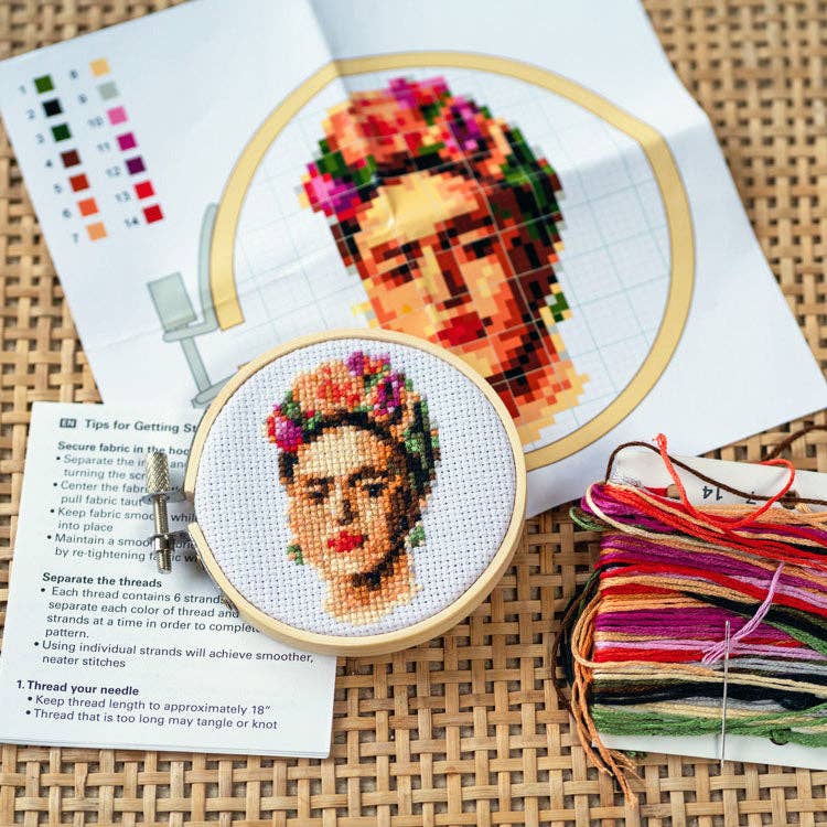 Mini Cross Stitch Embroidery Kit - Frida - Image 3