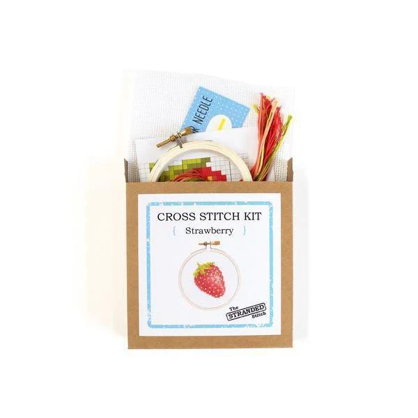 Mini Strawberry DIY Cross Stitch Kit - Image 3