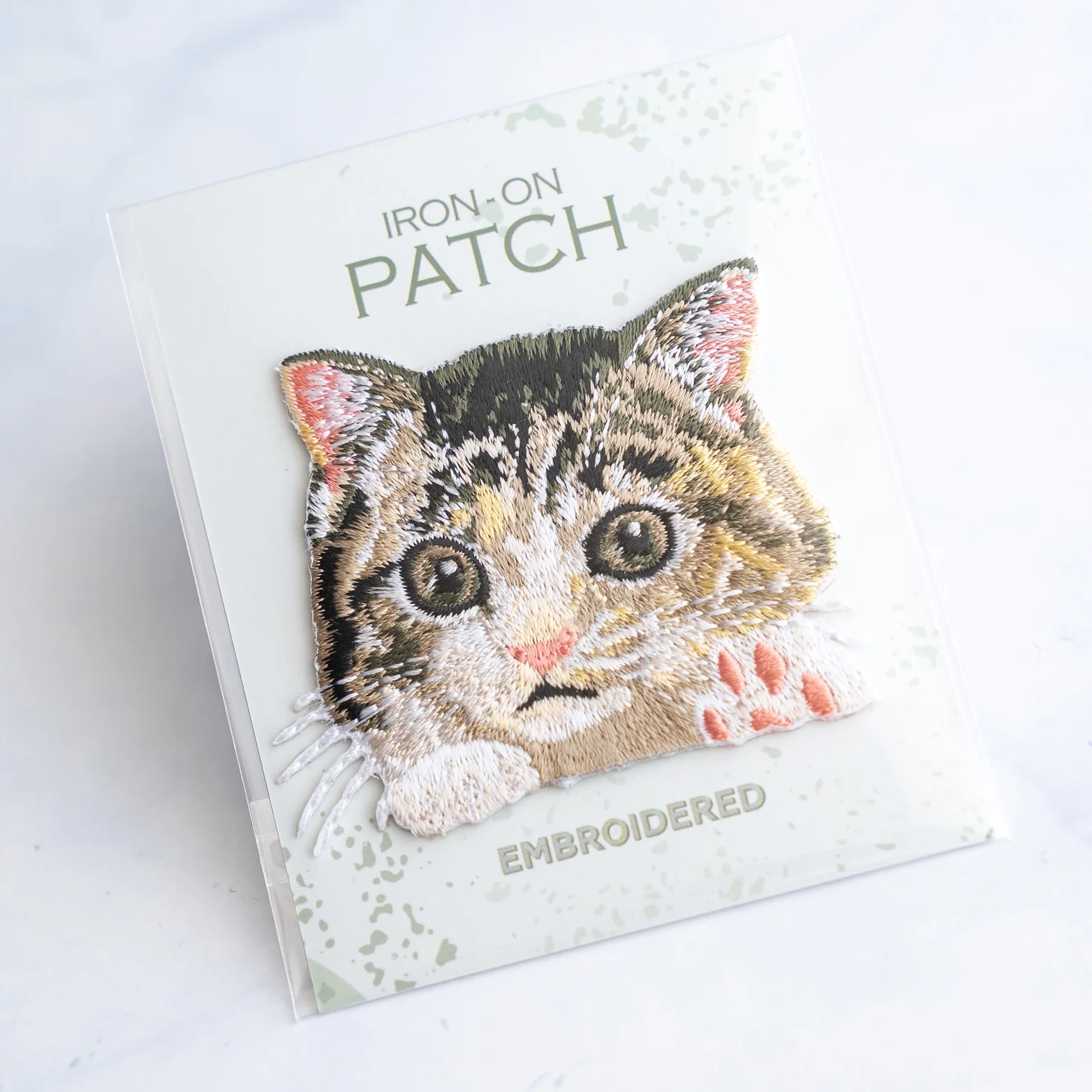 Mottled Gold Cat Iron-On Patch