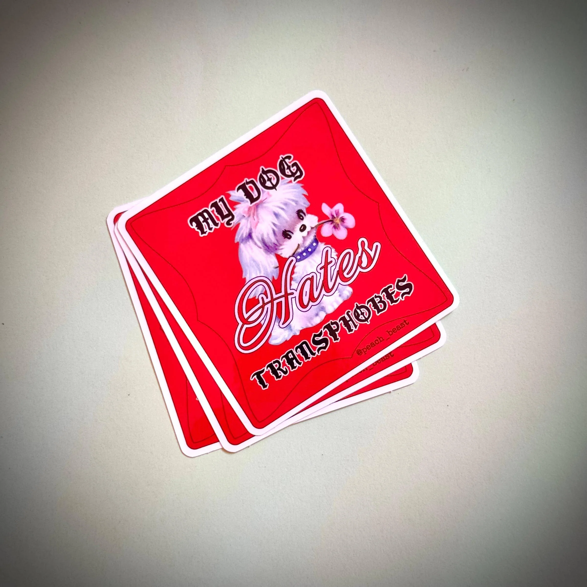 My Dog Hates Transphobes Sticker - Image 2