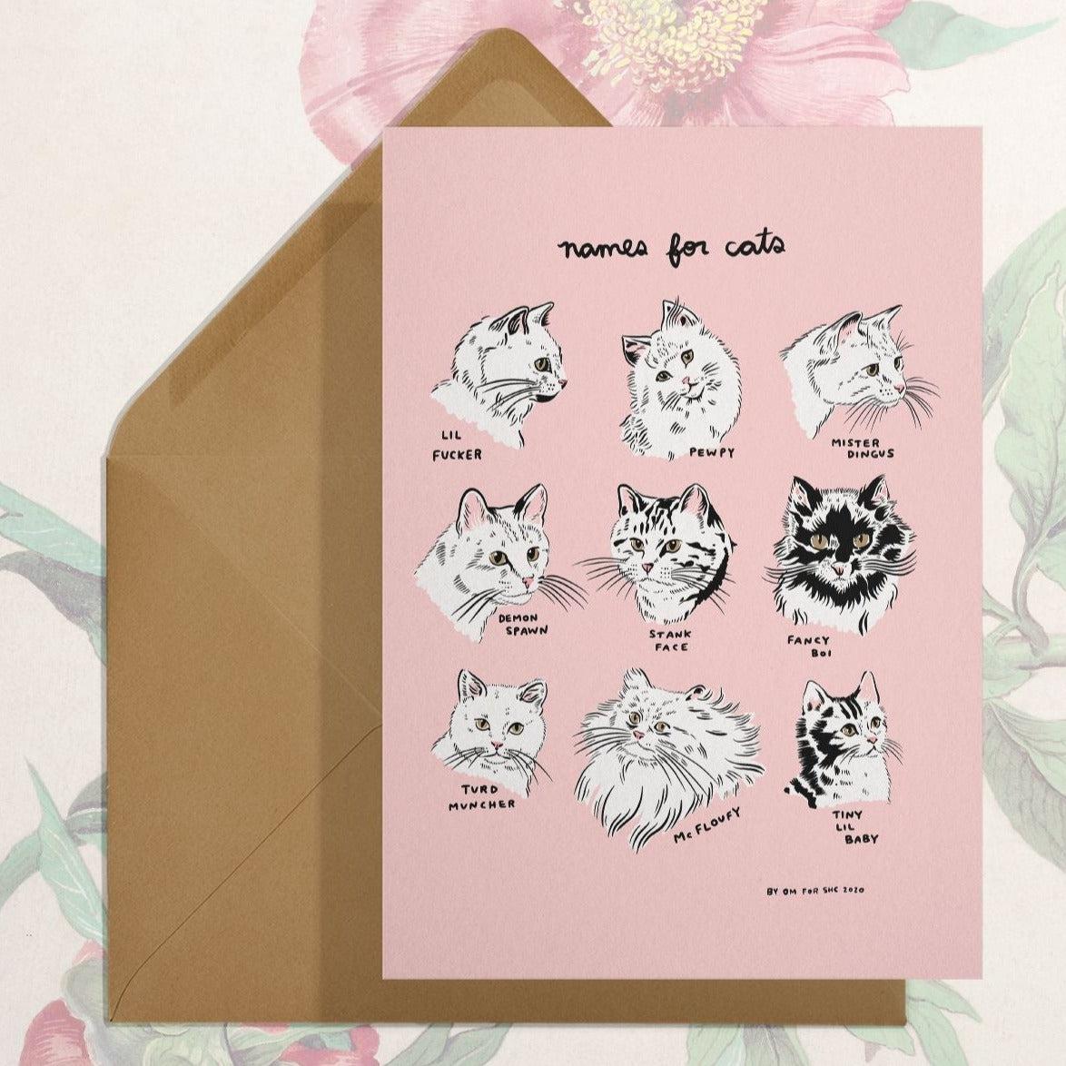 Names For Cats Greeting Card