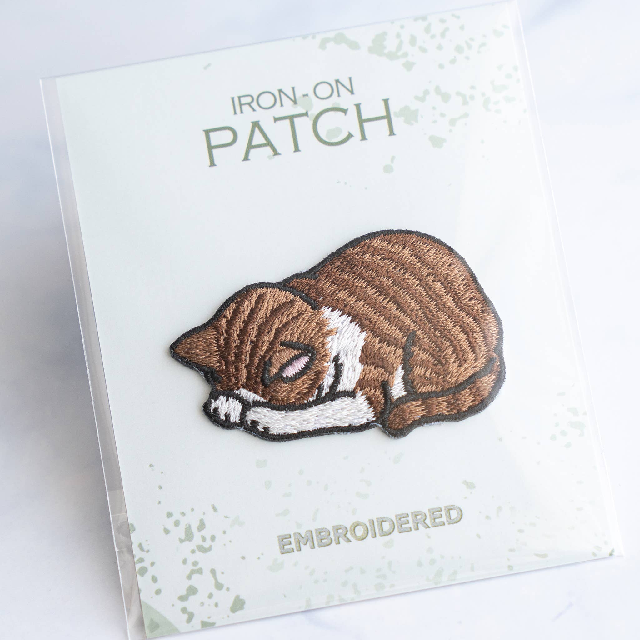 Napping Brown Cat Iron-On Patch