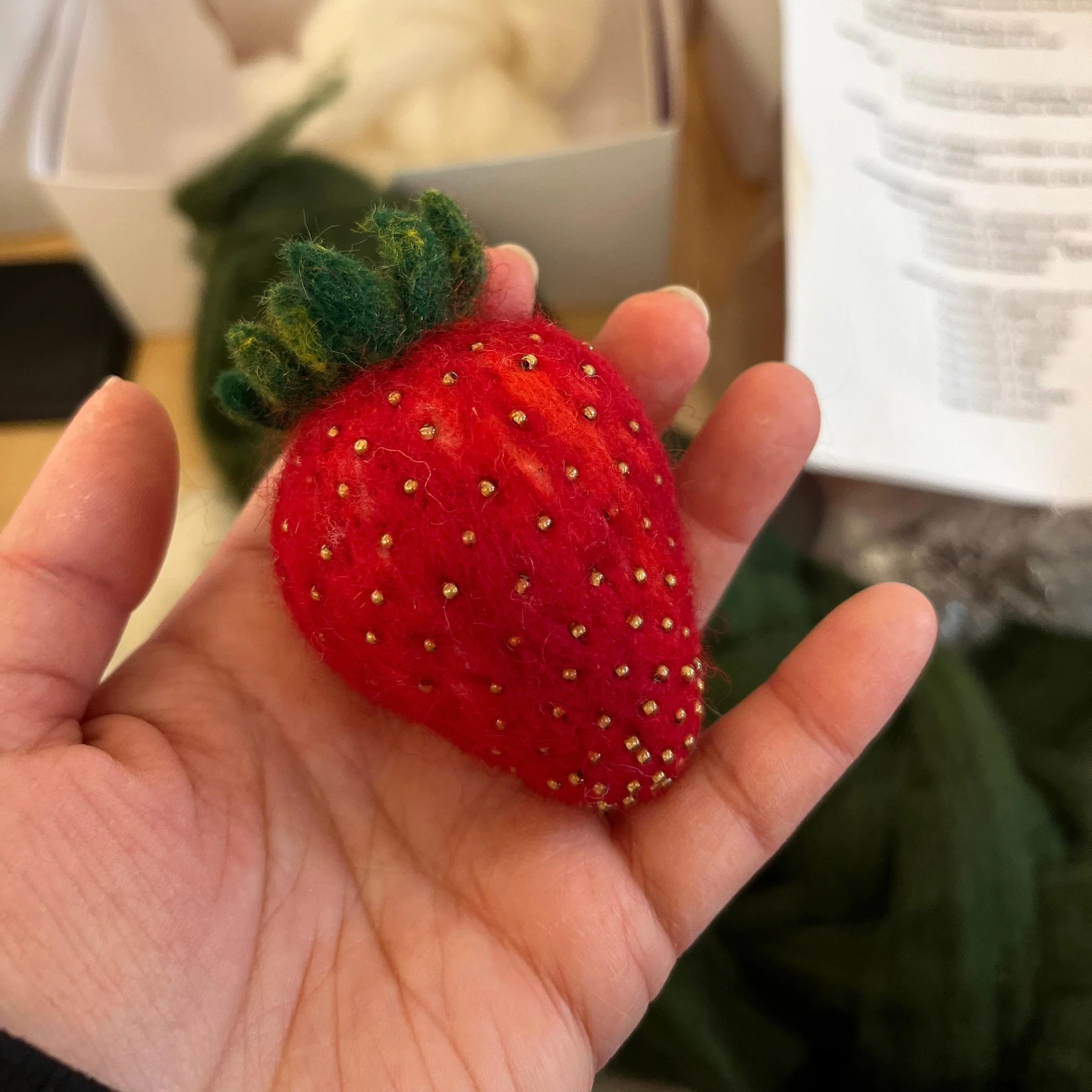 Needle Felted Strawberry