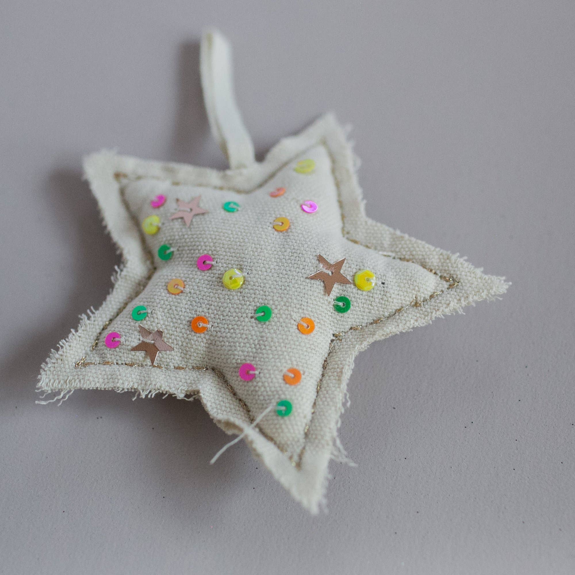 Neon Confetti Star - Lavender Sachet Ornament