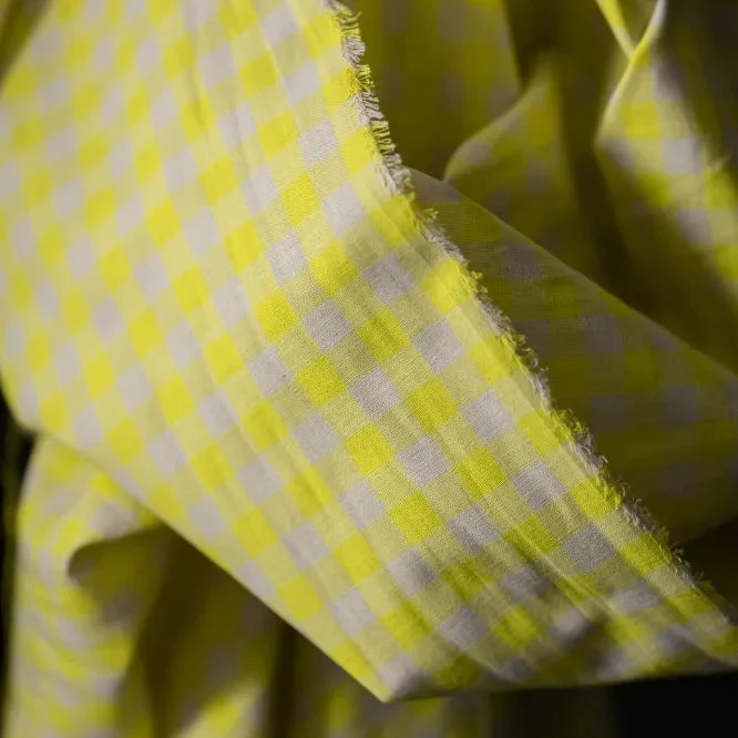 Neon Fizz Gingham Cotton/Linen - Image 3