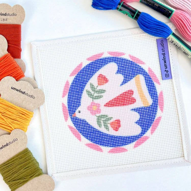 Noon Folk Bird Needlepoint Ornament Kit