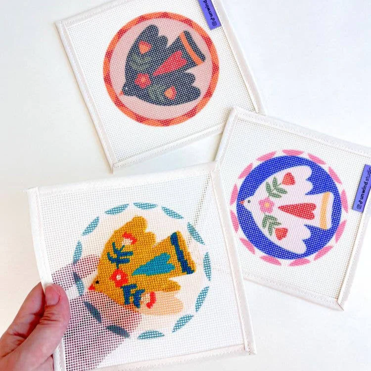 Noon Folk Bird Needlepoint Ornament Kit - Image 3