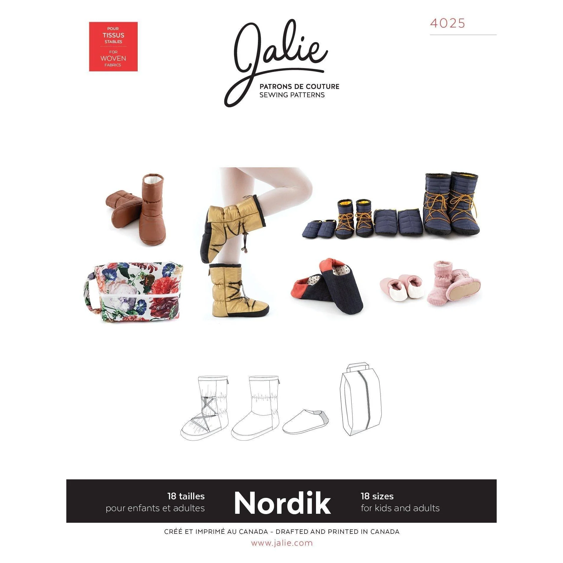 Nordik Quilted Booties, Slippers & Travel Bag Pattern - PDF DOWNLOAD - Image 9