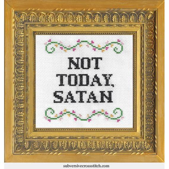 Not Today Satan Deluxe Cross Stitch Kit