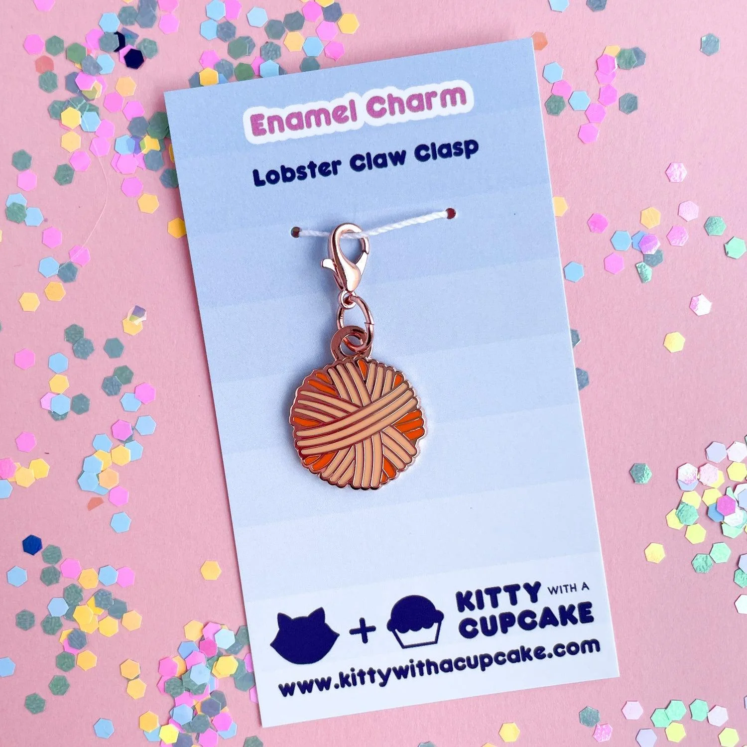 Orange Yarn Ball Charm - Image 3