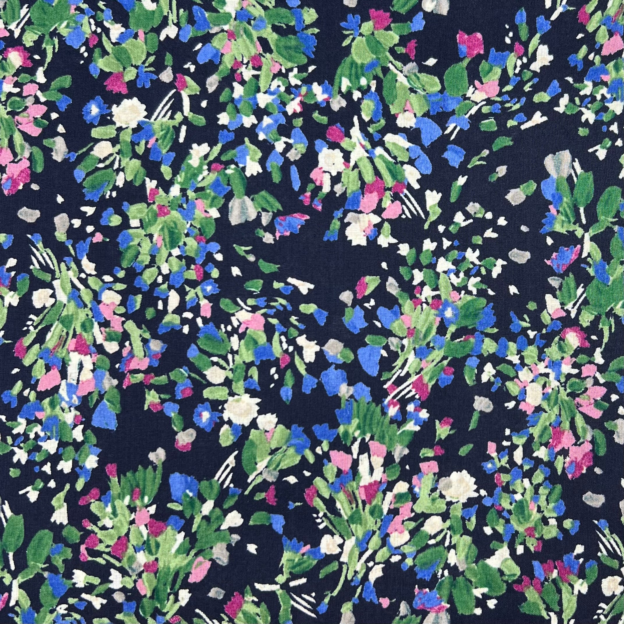 Painterly Bouquet on Cotton Lawn