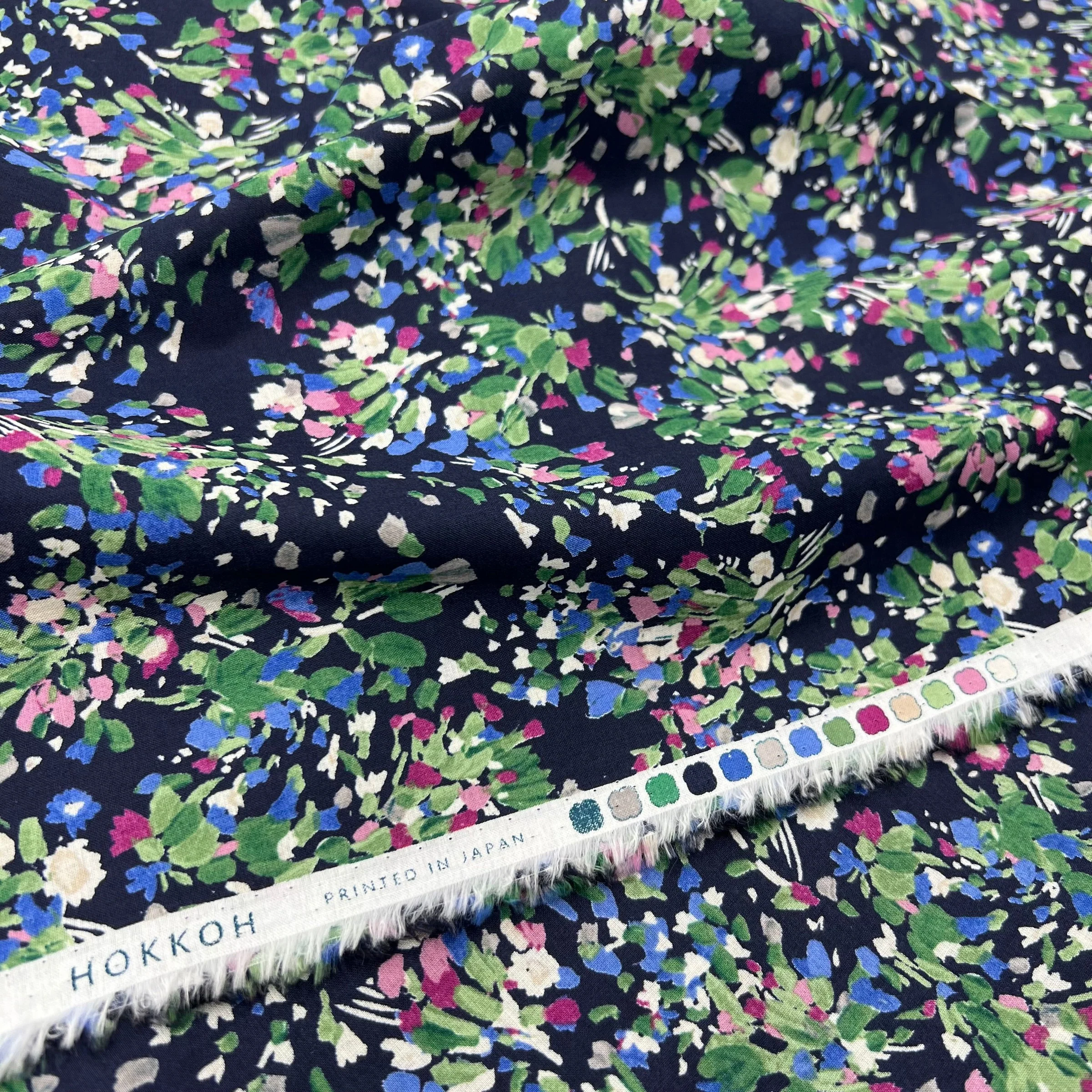 Painterly Bouquet on Cotton Lawn - Image 2